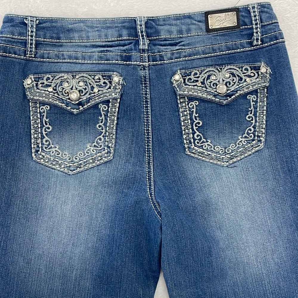 Earl Jeans Cropped Embroidered Sequined Sz 12‎ - Picture 5 of 8